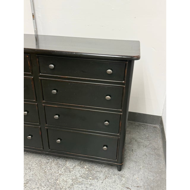 2010s Eastern Furniture Co. Ebony Eight-Drawer High Dresser For Sale - Image 5 of 12