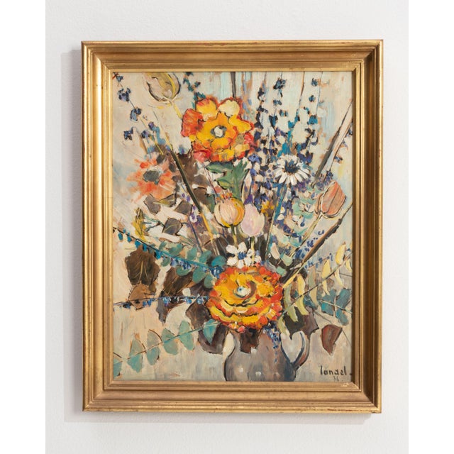 1970s France Orange Wood Painting For Sale - Image 15 of 15