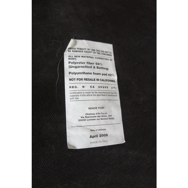 Animal Skin Chateau d'Ax Italian Black Faux Alligator Leather Ottoman Footstool Pouf For Sale - Image 7 of 10