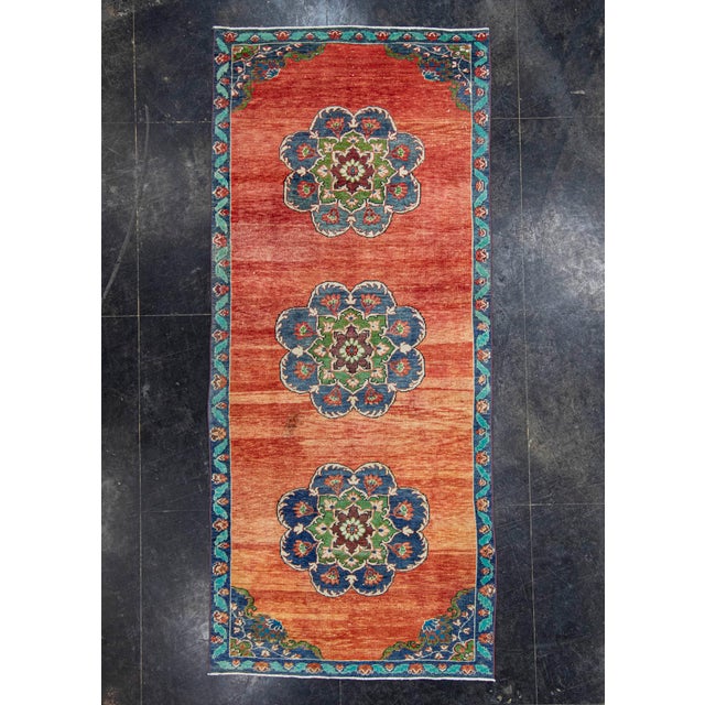 Terra Cotta Turkish Vintage Rug 4'5" x 10' #21408 For Sale - Image 8 of 8