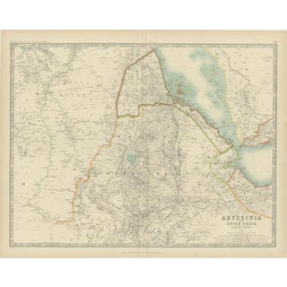Antique Map of Abyssinia with Upper Nubia by Johnston, 1909 For Sale
