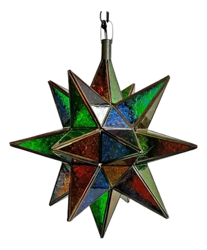 Vintage Multicolor Moravian Star Pendant Light Medium