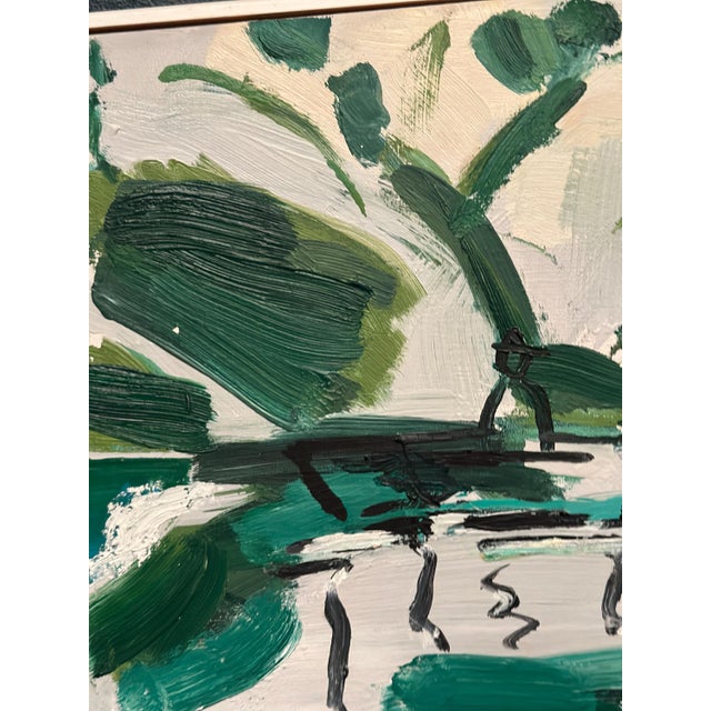 Bo Swenson, Rowboats in a Green Landscape, 2004, Oil Painting on Canvas, Framed For Sale - Image 10 of 18