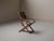 Wood French Folding Campaign Chair in Wood and Striped Canvas, 1900s For Sale - Image 7 of 16