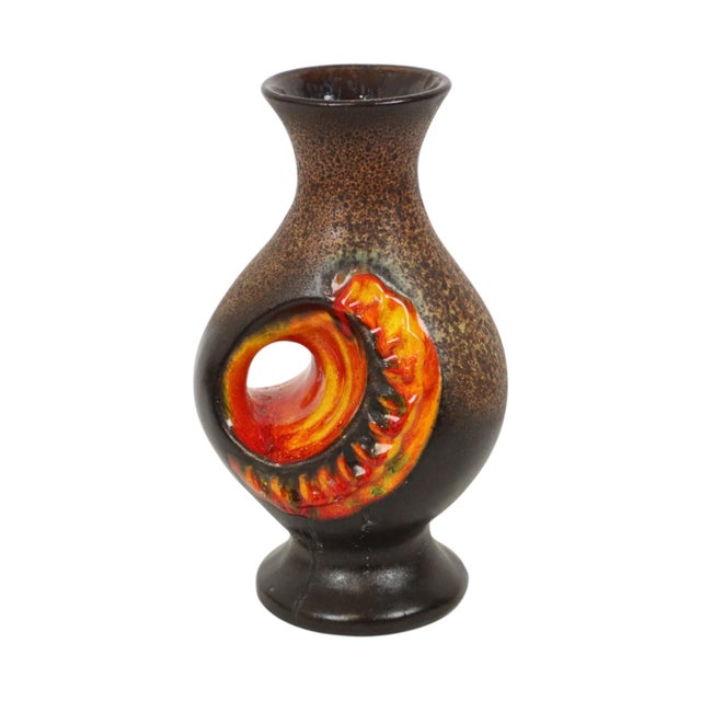 Orange Fat Lava Vase by Walter Gerhards, 1960s For Sale - Image 3 of 14