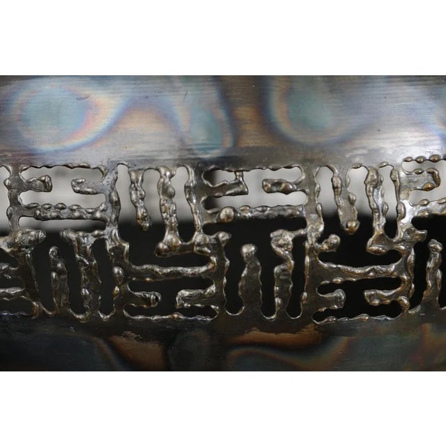 Marcello Fantoni Vintage Rare Signed Marcello Fantoni Bronze Monumental Lamp, Italian, 1950's For Sale - Image 4 of 8