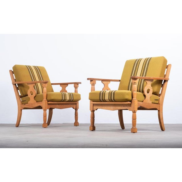 Lounge Chairs in Oak by Henning Kjærnulf, Denmark, 1960s, Set of 2 For Sale - Image 3 of 9
