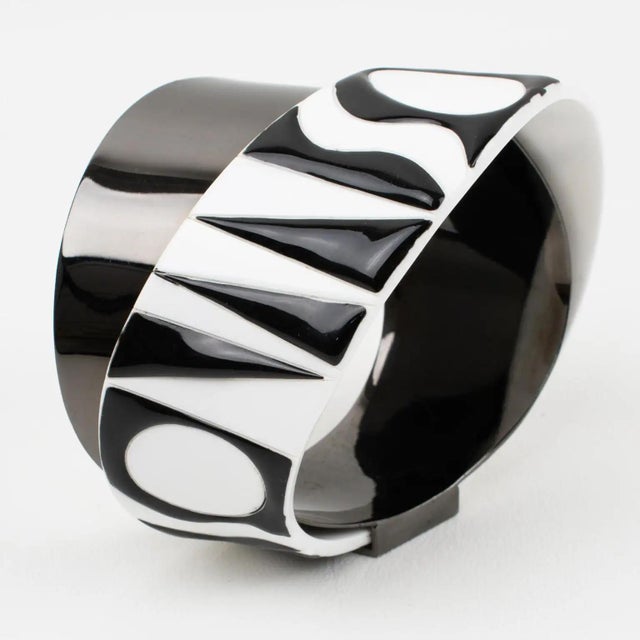 Black Missoni Bi-Color Bracelet Bangle 2014 Runway Collection For Sale - Image 8 of 13