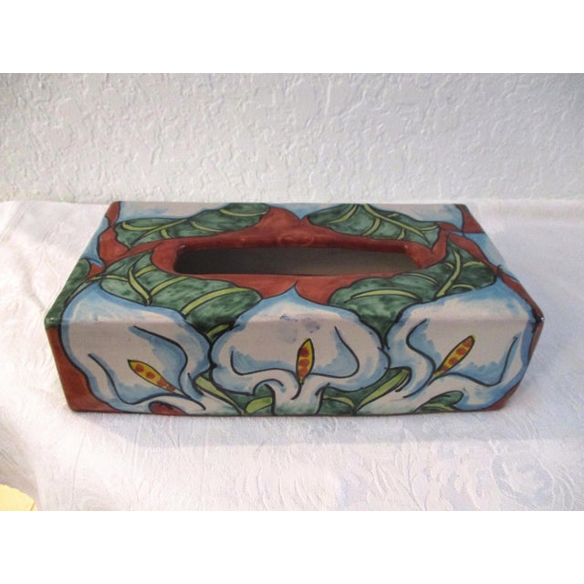 Talavera Pottery Hand Painted Lilly Tissue Box Cover Chairish