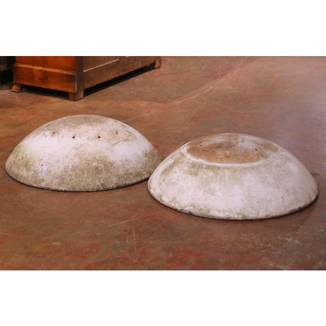 Sculpture Materials Pair of Mid-Century Swiss Willy Guhl Eternit Concrete Saucer Planters For Sale - Image 7 of 8