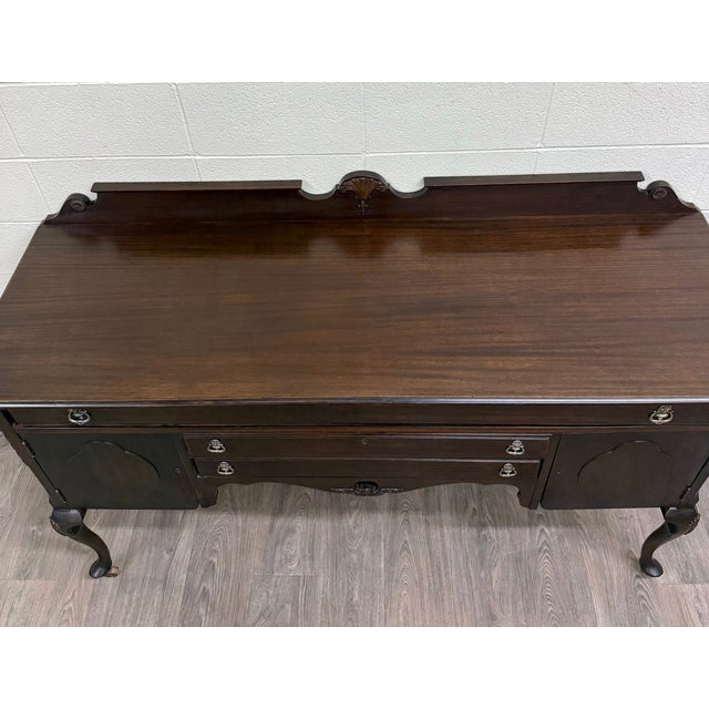 Vintage Georgian Revival Mahogany Sideboard Buffet Console For Sale - Image 4 of 17