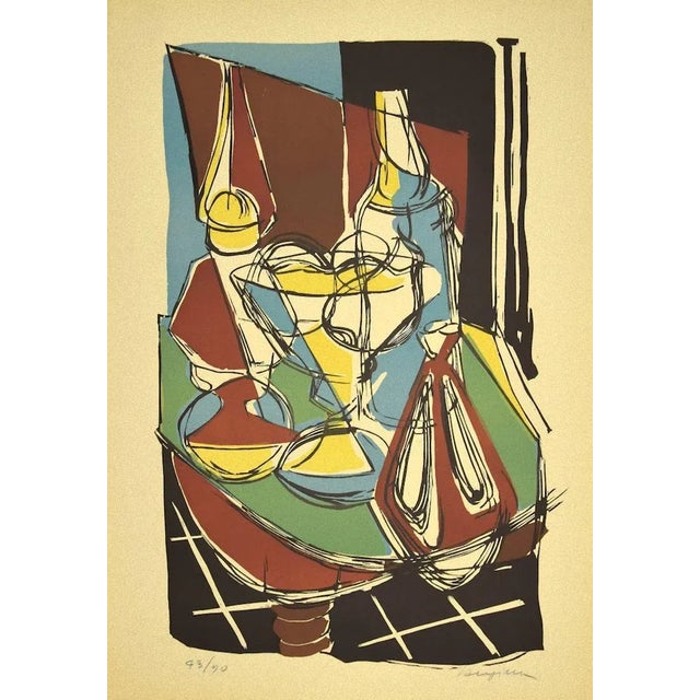 Composition is an original contemporary artwork realized by the Italian artist Guido La Regina. Original Linoleum on...