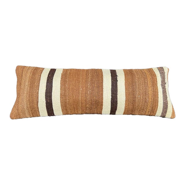 Turkish Hemp Pillow Cushion Natural Beige Brown Cushion Cover 14x40 For Sale