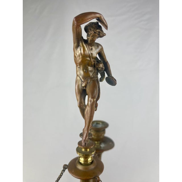 Brown Antique Circa 1890 Ferdinand Barbedienne Foundry French Bronze Pair Candelabras For Sale - Image 8 of 10