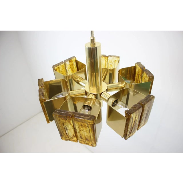 Mid-Century Brass Chandelier, Hungary, 1970s For Sale - Image 6 of 11