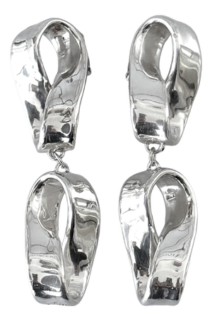 Sculptural Clip Earrings in 925 Sterling Silver from Bat-Ami, Israel, 1970s, Set of 2
