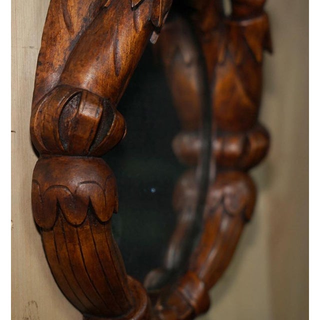 Antique Black Forest Folk Art Wall Mirror of Chap with Bee on Nose For Sale - Image 10 of 18