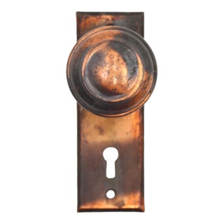 Vintage Concentric Japanned Dummy Door Knob Set For Sale
