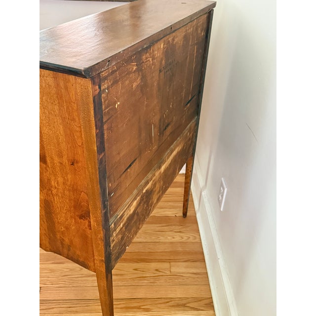 Antique French Provincial Tiger Maple Slant-Front Secretary Desk For Sale - Image 10 of 13