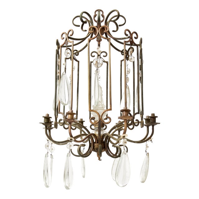 Vintage Hall Chandelier, 1940s For Sale