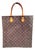 2000s Louis Vuitton Monogram Brown Coated Canvas and Vachetta Leather Sac Plat For Sale
