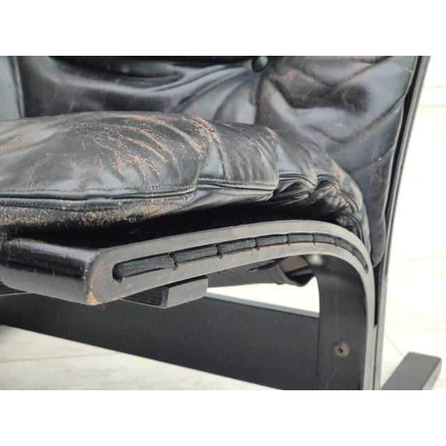 Norwegian Siesta Lounge Chair in Black Leather & Bentwood by Ingmar Relling for Westnofa, 1970s For Sale - Image 15 of 18