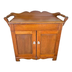 Antique Mid 19th Century Primitive/Rustic Style Handmade Maple Wood Washstand/Coffee Bar/Nightstand/Commode