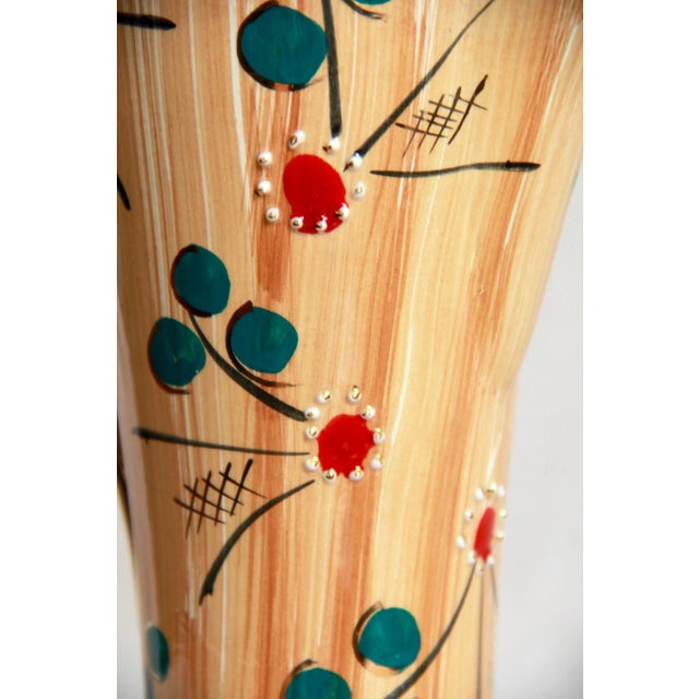 Mid-Century Modern Mid-Century Ceramic Margherite Pitcher and Glasses, Italy, 1950s, Set of 5 For Sale - Image 3 of 13