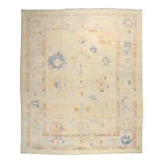 Vintage Inspired Turkish Oushak Rug, 10'4'' X 14'1'' For Sale