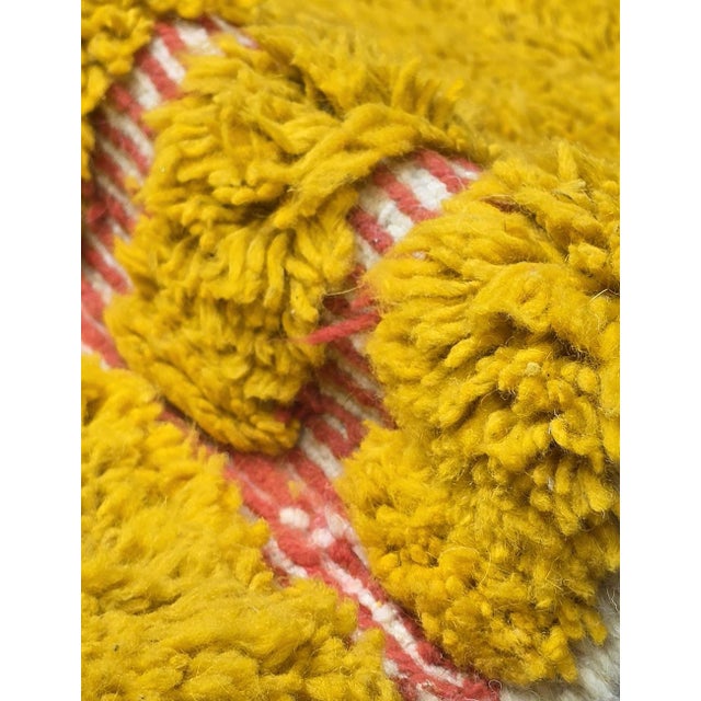Handmade Textured Mustard Rug - 9 X 6.2 Ft For Sale - Image 4 of 8