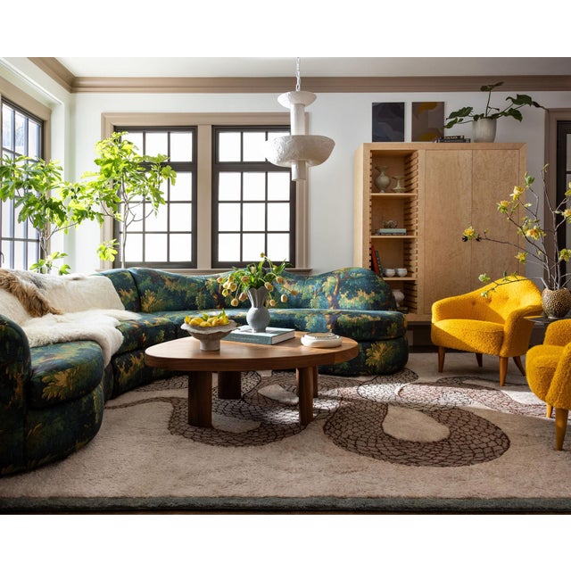 Undulating curved sectional from the 1970s recovered in Dedar's Schwartzwald fabric. This sofa was made for the 2025 San...