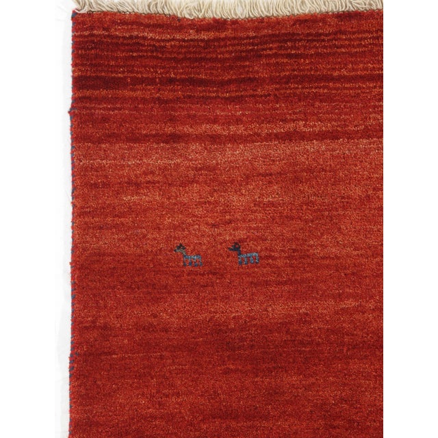 Vintage Hand-Knotted Persian Gabbeh Rug 8'9" X 9'6" For Sale - Image 4 of 5