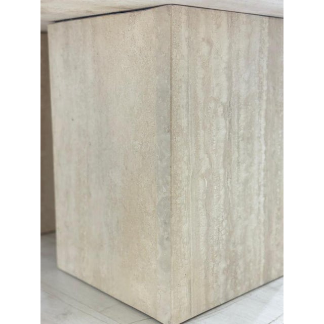 Cream Vintage Travertine Coffee Table, 1970s For Sale - Image 8 of 11