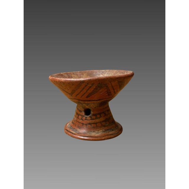 Terracotta bowl, Colima culture, Mexico, 100 BC - 250 AD. Brown terracotta with a glossy red slip painted with geometric...