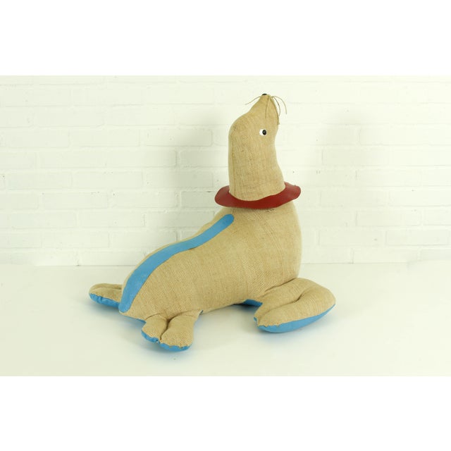 Large Jute and Leather Therapeutic Seal Toy by Renate Müller for H. Josef Leven KG, 1960s For Sale - Image 6 of 15