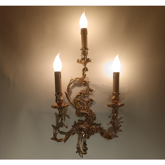 Large Vintage Wall Light in Brass from Zonca, 1990s For Sale - Image 9 of 12