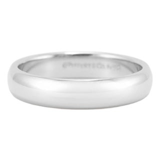 Men's Tiffany & Co. Tiffany Forever Platinum 950 4.5mm Lucida Wedding Band Ring, Size 9 For Sale