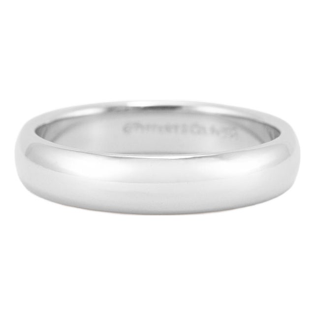Men's Tiffany & Co. Tiffany Forever Platinum 950 4.5mm Lucida Wedding Band Ring, Size 9 For Sale
