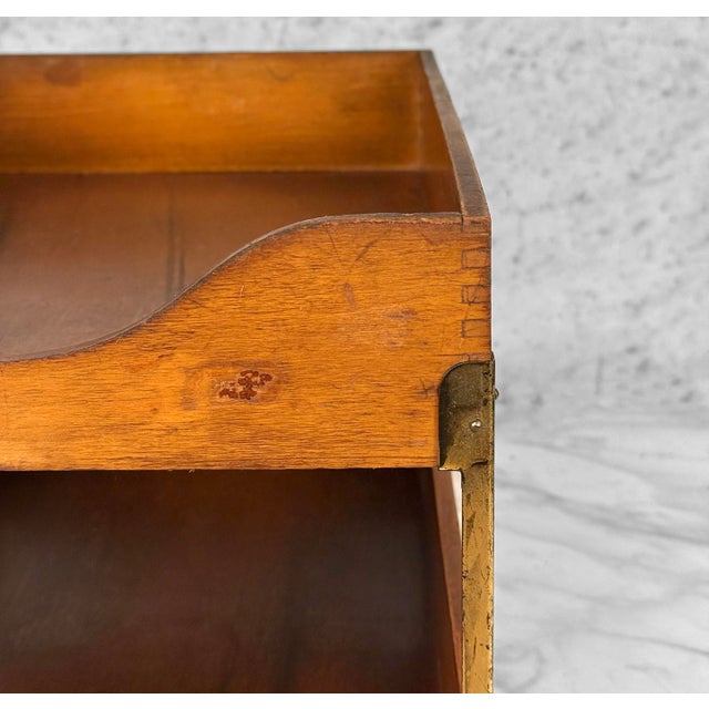 Antique Traditional Wood Desk Top Double File Letter Library Tray For Sale - Image 10 of 11