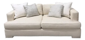 Hickory Chair Neutral Upholstered Track Arm Sofa