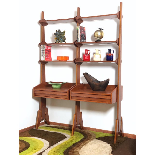 Double-Sided Bookcase with 2 Bays, Italy, 1960s For Sale - Image 6 of 17