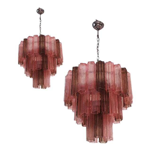 Contemporary Italian Murano Style Glass Sputnik Chandeliers - a Pair For Sale