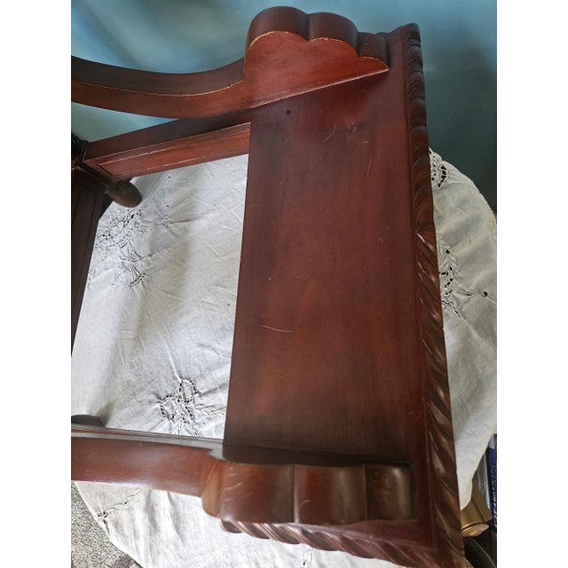 Brown Carved Mahogany Bed Library Step For Sale - Image 8 of 11