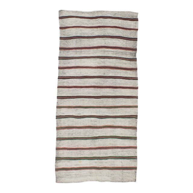 1960s Turkish Striped Kilim Rug For Sale