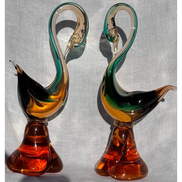 Made in Italy Murano Glass Swans - A Pair For Sale - Image 9 of 11