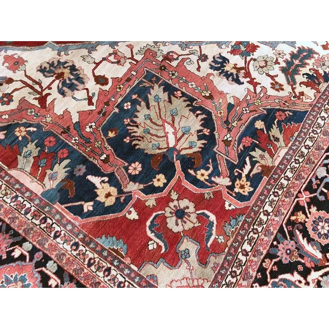 Antique Mansion Size Persian Serapi Rug For Sale - Image 9 of 12