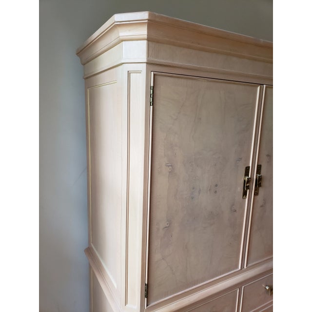 1990s 1990s Drexel Heritage Corinthian Collection Olive Burl Wood Finish Storage Cabinet For Sale - Image 5 of 7