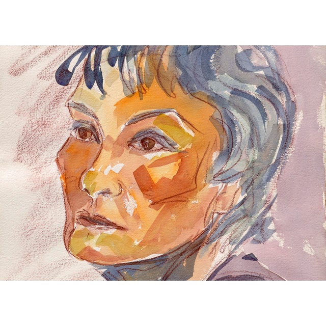 Abstract Portrait of a Woman by Doris Warner For Sale - Image 3 of 4