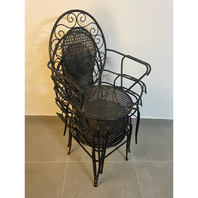 Provencal Armchairs in Wrought Iron, 1960s, Set of 3 For Sale - Image 12 of 14