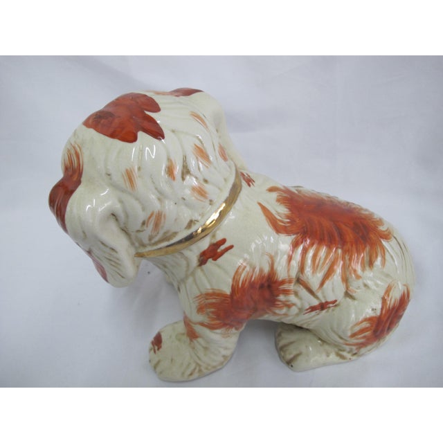 Shabby Chic Large Staffordshire King Charles Style Spaniel Dog Figurine For Sale - Image 3 of 9